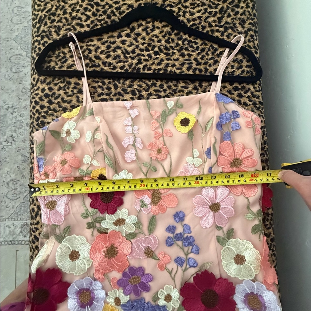 Storia Pink Floral Embroidered Mini Dress - Picture 8 of 12